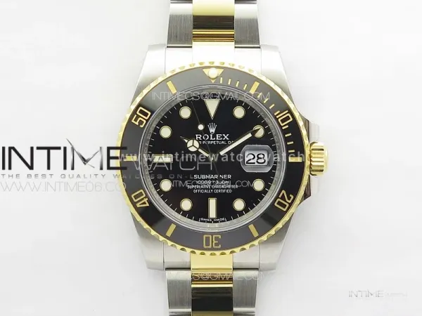 Submariner 116613LN 904L SS/YG Case NTF 1:1 Best Edition Black Dial On 904L Bracelet SA3135