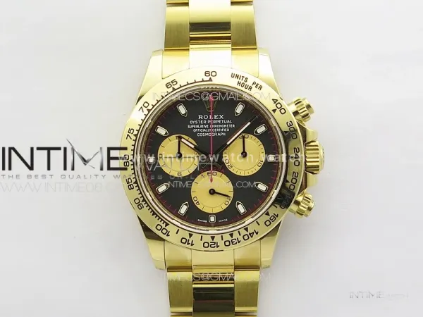 Daytona 116508 YG BTF 1:1 Best Edition 904L SS Case and Bracelet Black Sticks Dial SA4130