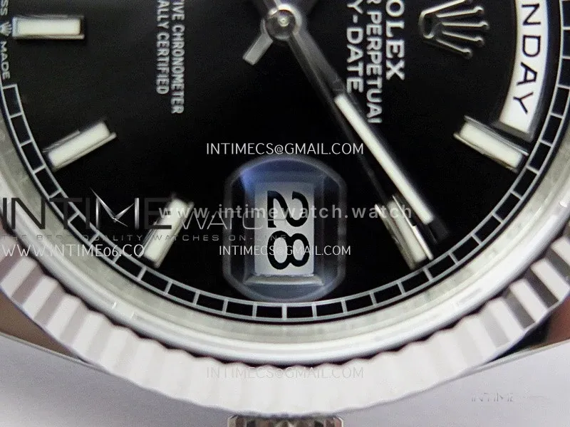 Day Date 228239 40mm 904L SS VSF 1:1 Best Edition Black Dial Stick Marker On SS President Bracelet DD3255