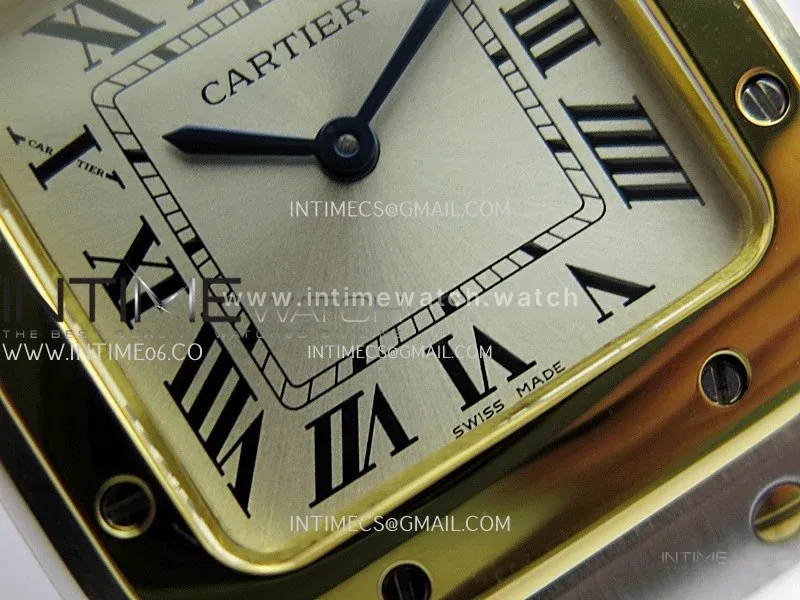 Santos de Cartier 27mm SS/YG 8848F 1:1 Best Edition Silver Dial On SS/YG SmartLinks Bracelet Ronda Quartz