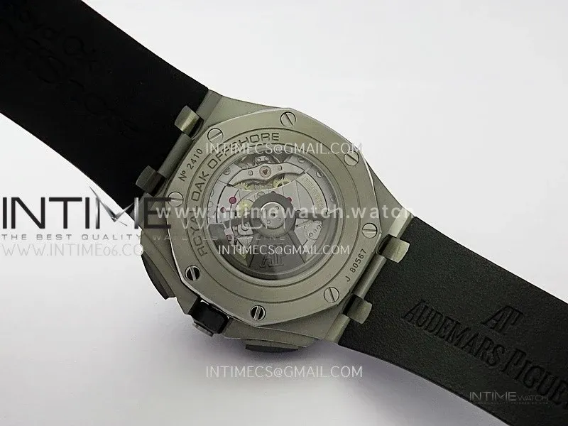 Royal Oak Offshore 44mm SS TKF 1:1 Best Edition Black Dial On Black Rubber Strap A3126