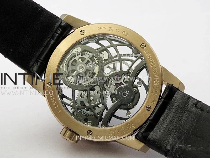 Code 11.59 26600OR RG APPF Best Edition Black Skeleton Dial On Black Leather Strap Asian Tourbillon