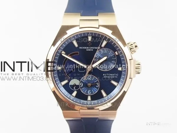 Overseas Dual Time Power Reserve RG TWA Best Edition Blue Dial on Blue Rubber Strap A1222