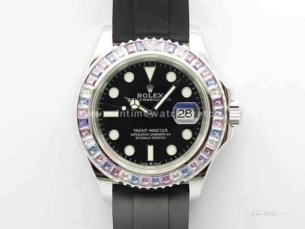 Yacht-Master 226659 KF 1:1 Gain Weight Best Edition Diamonds Bezel WG Wrapped on Oysterflex Strap VR3235