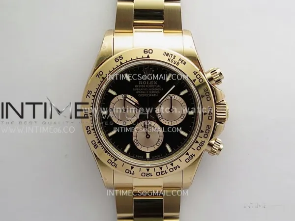 Daytona 126505 RG UFO 1:1 Best Edition Black Dial RG Subdial On Oyster Bracelet UF4131 (Free Sprung)
