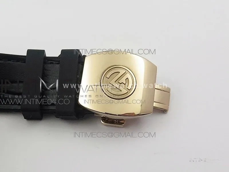 Vanguard V45 RG Full Diamonds Black Textured Diamonds Markers on Black Gummy Strap A2813