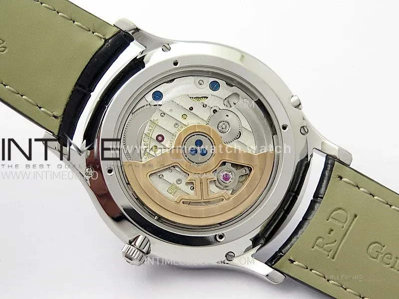 Master Ultra Thin Perpetual Calendar SS J Factory Best Edition Silver Dial on Black Leather Strap A868
