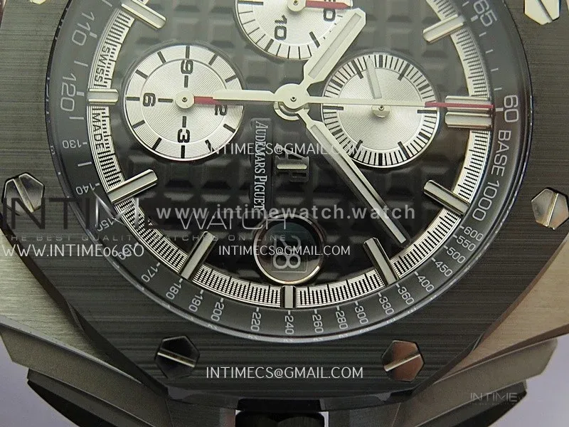 Royal Oak Offshore 44mm SS TKF 1:1 Best Edition Black Dial On Black Rubber Strap A3126