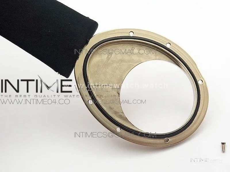 Reine de Naples 8918BB RG ZF 1:1 Best Edition White MOP Dial Diamonds Bezel on Black Fabric Strap A537