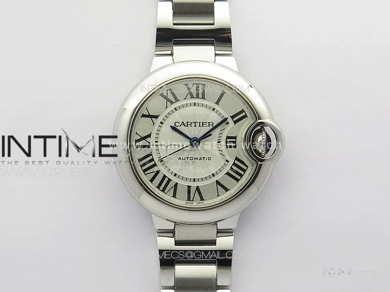 Ballon Bleu 33mm SS 3KF 1:1 Best Edition White Textured Dial on SS Bracelet A076