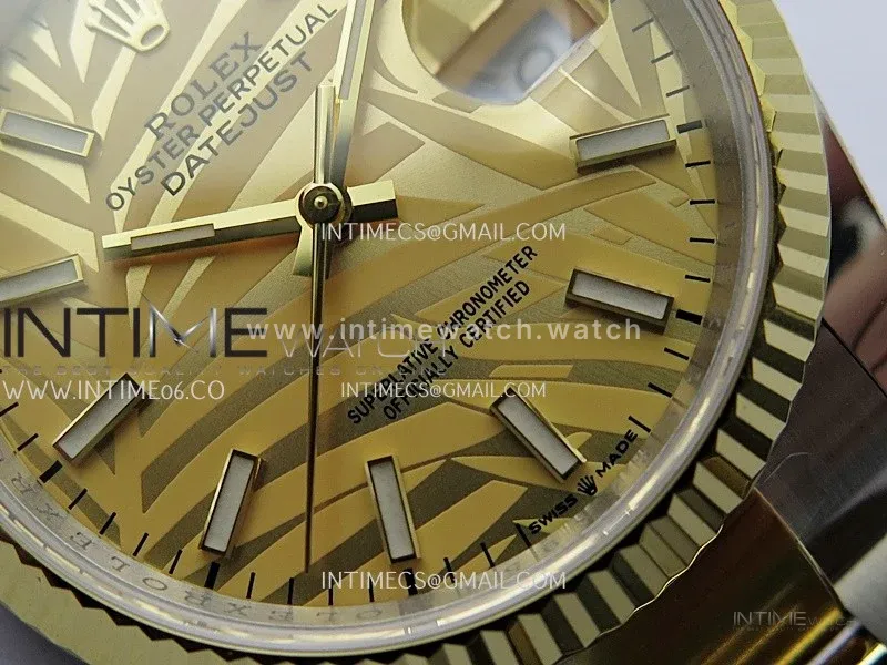 DateJust 126233 36mm 904L SS/YG ONE Factory 1:1 Best Edition Gold Leaves Dial Stick Marker On Oyster Bracelet DD3235
