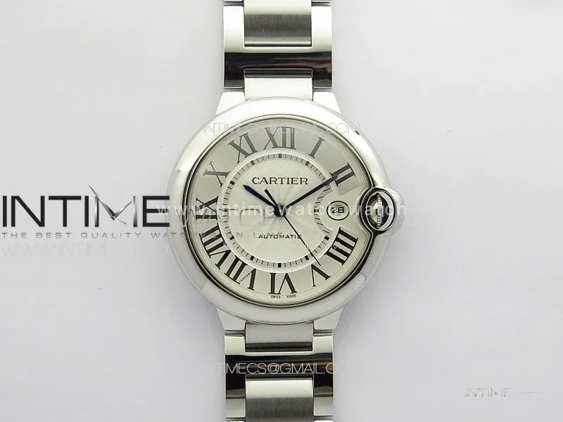 Ballon Bleu 42mm SS 3KF 1:1 Best Edition White Texture Dial on SS Bracelet A2824