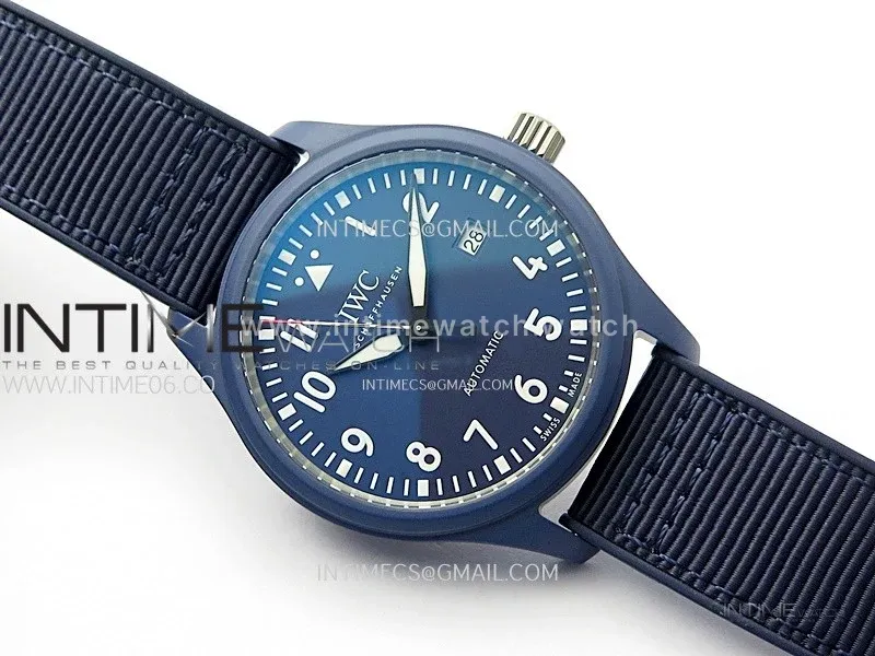 Pilot’s Watch Laureus Blue Ceramic IW328101 ZF 1:1 Best Edition on Blue Nylon Strap A32111