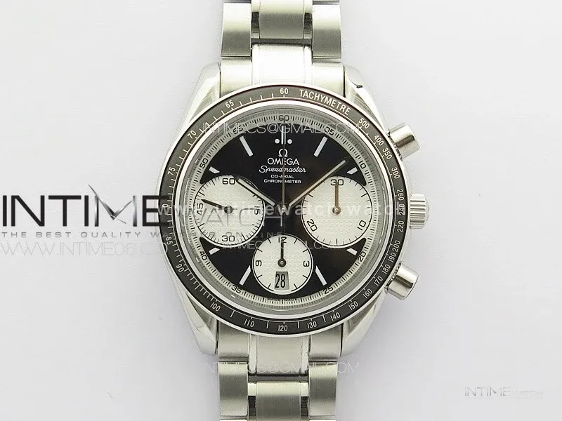 Speedmaster SS HRF 1:1 Best Edition Black Dial White Subdial on SS Bracelet A7750