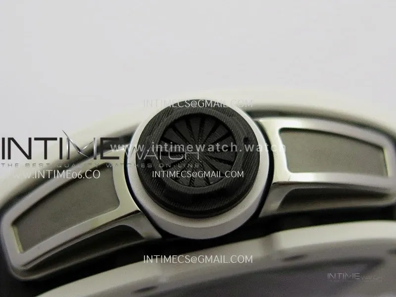 RM061 White Ceramic Umi Office 1:1 Best Edition Green skeleton White Rubber Strap RMUL2 Super Clone (Free Sprung)