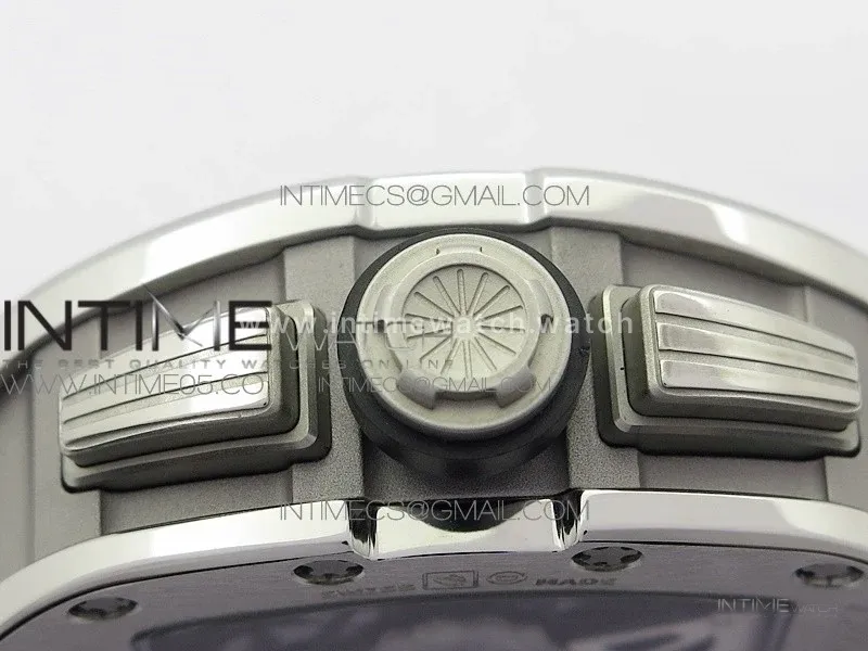 RM11-03 SS KVF 1:1 Best Edition Crystal Skeleton Dial on White Rubber Strap A7750