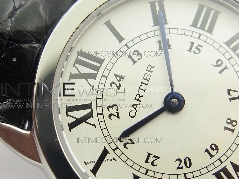 Ronde Solo de Cartier 29.5mm K11 1:1 Best Edition White Dial on Black Croco Leather Strap Ronda Quartz