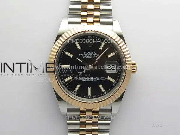DateJust 41 126331 ARF 1:1 Best Edition 904L Steel Black Dial on SS/RG Jubilee Bracelet SH3235（Gain Weight）