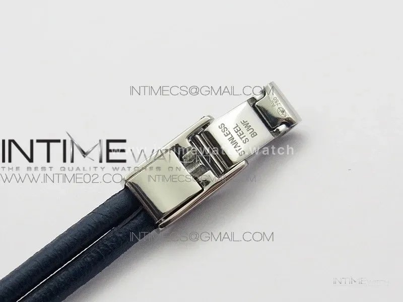 Reverso Ultra Thin Duoface SS SWF Blue Dial on Line Blue Leather Strap Ronda Quartz