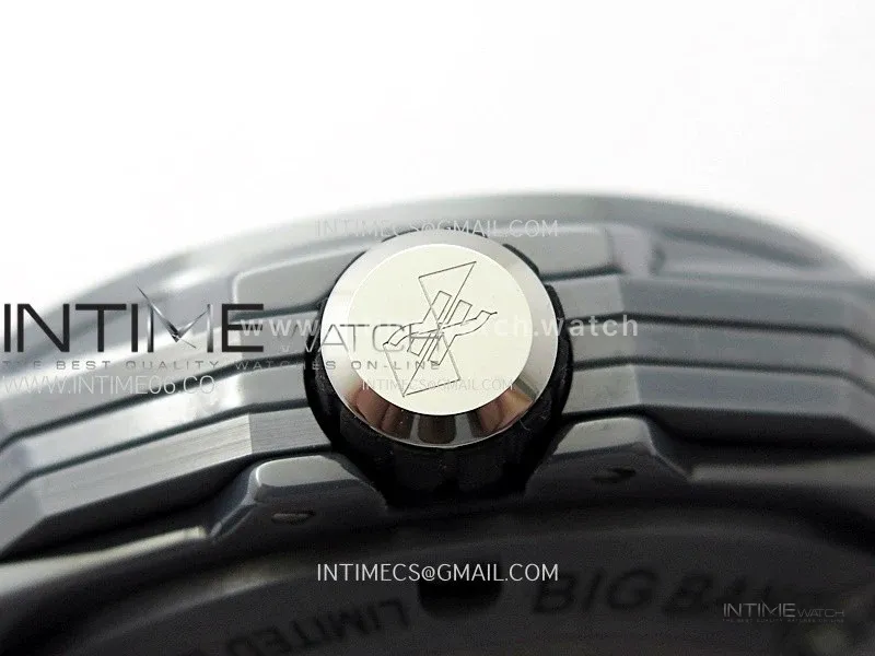 Big Bang Sang Bleu II Gray Ceramic BBF Best Edition on Gray Rubber Strap A1240