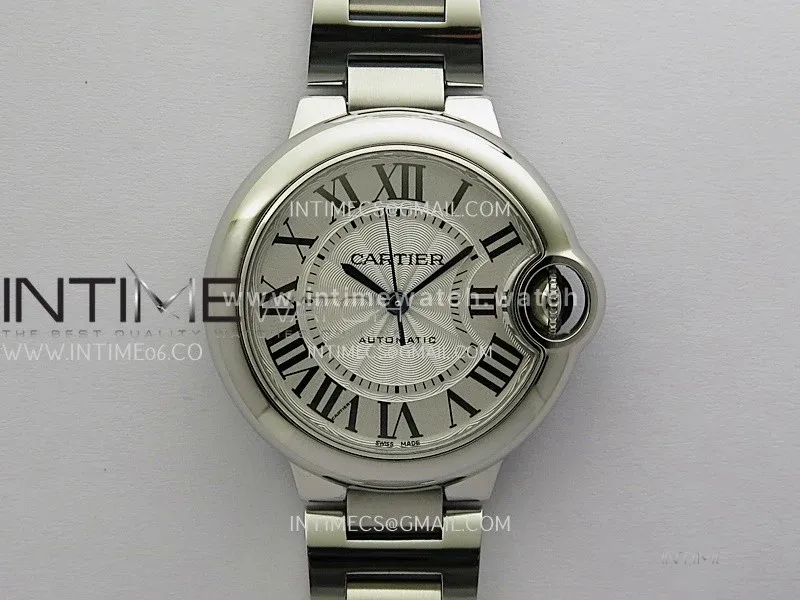 Ballon Bleu 33mm SS AF 1:1 Best Edition White Textured Dial On SS Bracelet Super Clone A1853