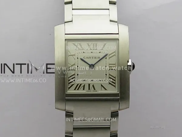 Tank Francaise Ladies 27mm SS 8848F 1:1 Best Edition Silver Dial on SS Bracelet Ronda Quartz V2