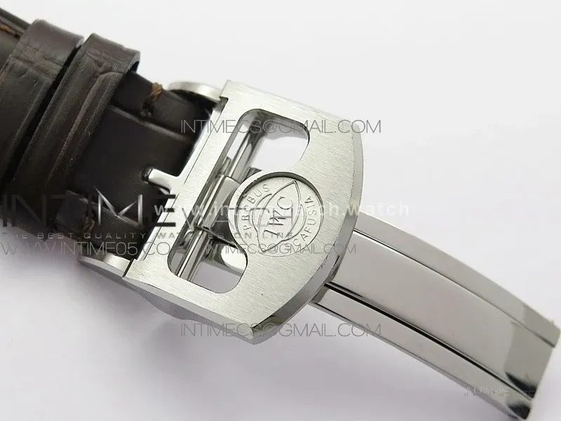 Portuguese Real PR Real Annual Calendar IW5034 V9F Best Edition White dial RG Markers On Brown Leather Strap A52610
