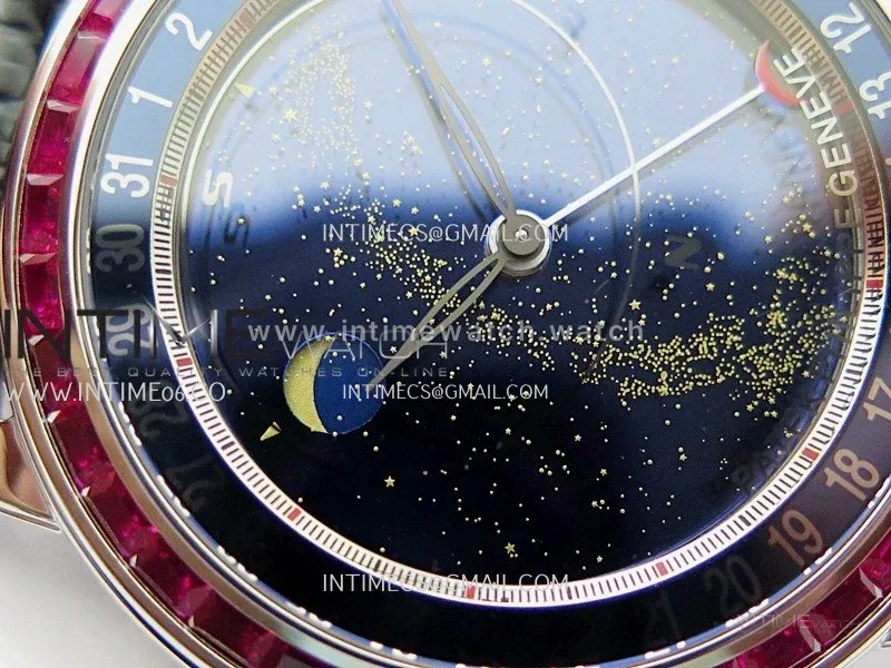 Grand Complications 6104 12P-010 SS PPF 1:1 Red T Dia Blue Dial On Blue Leather Strap Super Clone Asian 240