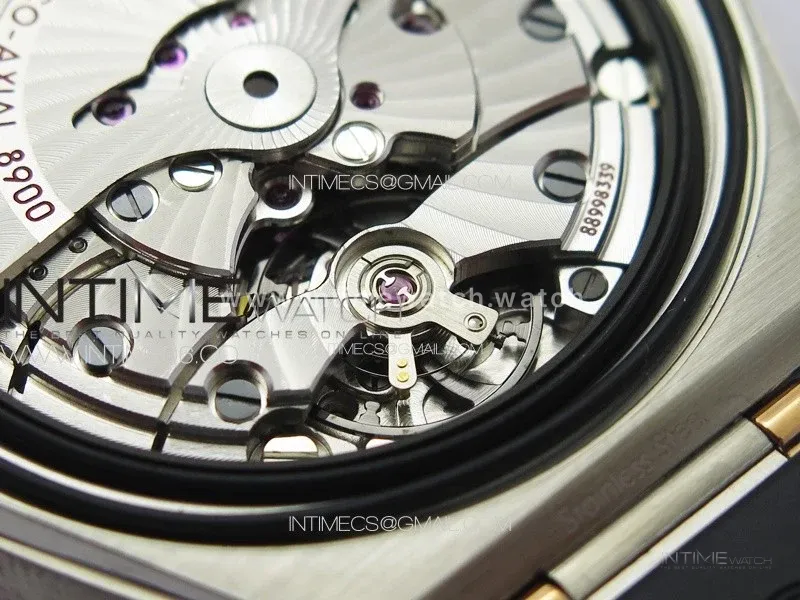 Constellation 41mm RG/Black Ceramic Bezel VSF 1:1 Best Edition Silver Dial on Black Gummy Strap A8900