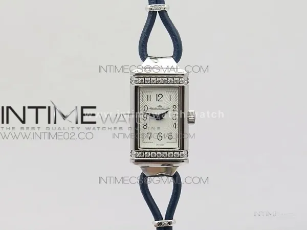 Reverso Ultra Thin Duoface SS SWF White Dial on Line Blue Leather Strap Ronda Quartz