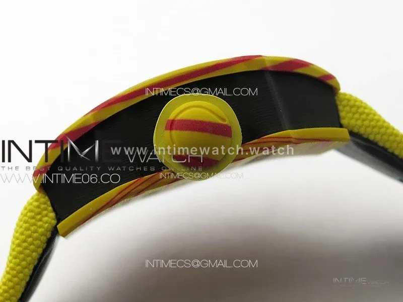RM027-03 Real Tourbillon YSF Best Edition Yellow/Red Carbon Skeleton Dial on Yellow Nylon Strap