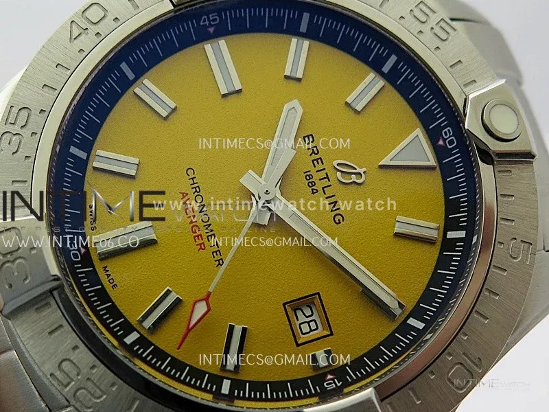 Avenger Chronometer 44mm SS B50 Best Version Yellow Dial On SS Bracelet A2836