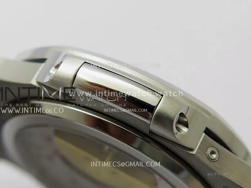 Nautilus 5722G SS/T Diamonds PPF 1:1 Best Edition Gray Dial on Black Leather Strap A240 Super Clone