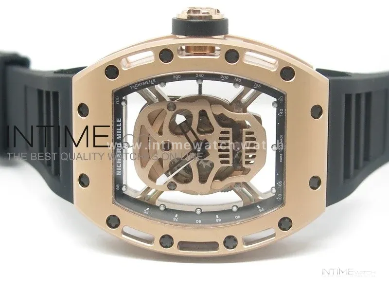 RICHARD MILLE Gold Dial RG A23J on Black Rubber Strap