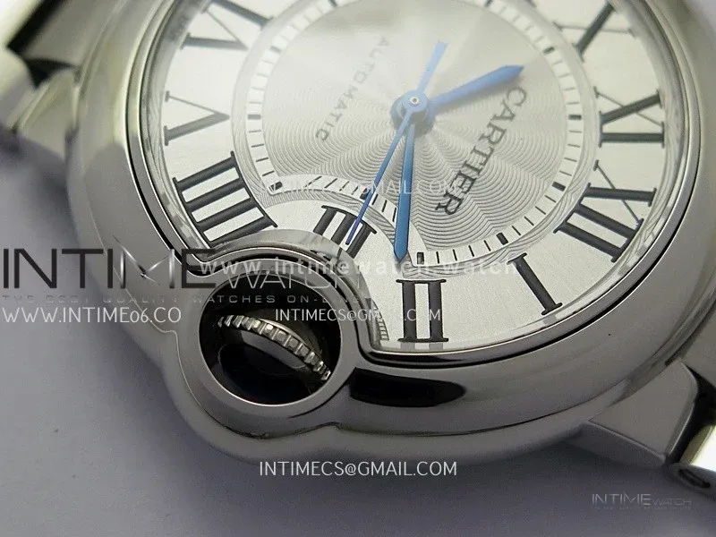Ballon Bleu 33mm SS AF 1:1 Best Edition White Textured Dial On SS Bracelet Super Clone A1853
