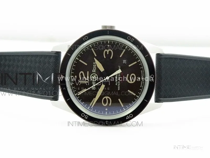 Vintage BR123 SS Brown Dial on Black Rubber Strap MIYOTA 9015
