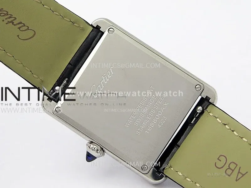 Tank Louis Ladies 25mm SS 8848F 1:1 Best Edition Black Dial on Black Leather Strap Ronda Quartz