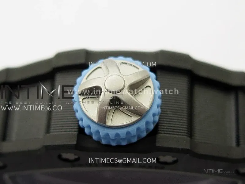 RM053-01 Real Forge Carbon JBF Best Edition Skeleton Dial on Blue Rubber Strap Asian Movement
