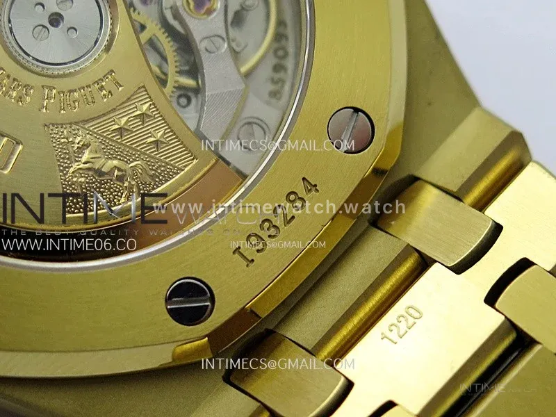 Royal Oak 37mm 15450 YG IPF 1:1 Best Edition Silver Dial on YG Bracelet SA3120 Super Clone
