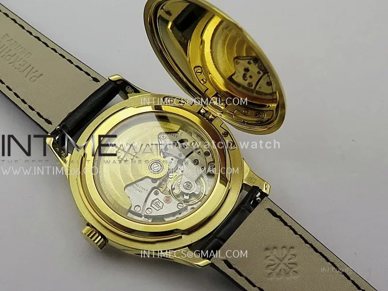 Calatrava 5227 YG 3KF 1:1 Best Edition White Dial on Brown Leather Strap A324 Super Clone V2