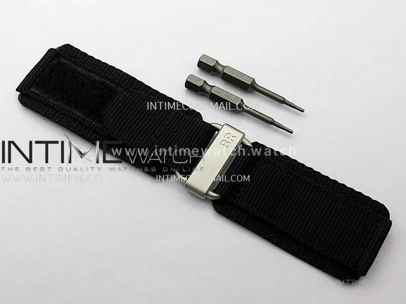 BR 03-92 Diver Black Ceramic Bezel SS B12 1:1 Best Edition Black Dial on Black Rubber Strap A2824 (Free Nylon Strap)