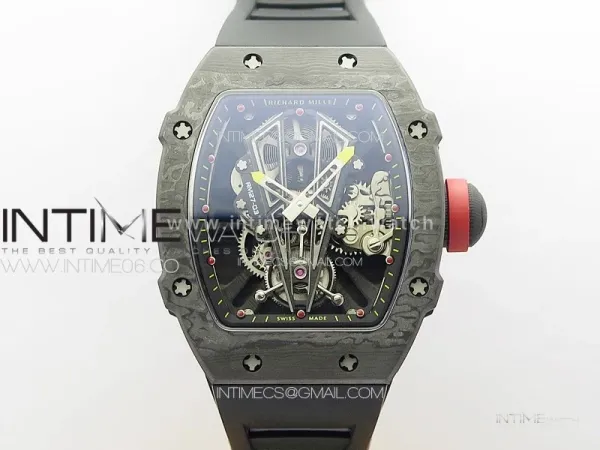 RM027-03 NTPT Real Tourbillon RMF Best Edition Skeleton Dial on Black Rubber Strap