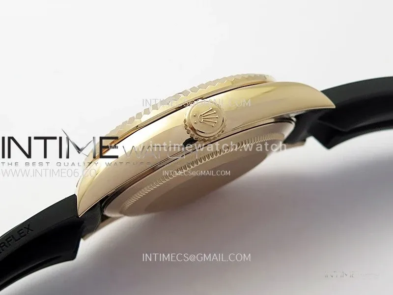 Sky-Dweller 336235 RG Noob 1:1 Best Edition White Dial on Black Rubber Strap Asian 23J to 9001