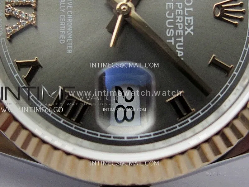 DateJust 126231 904L SS/RG JDF 1:1 Best Edition Gray Dial RG Roman Markers on Jubilee SS/RG Bracelet