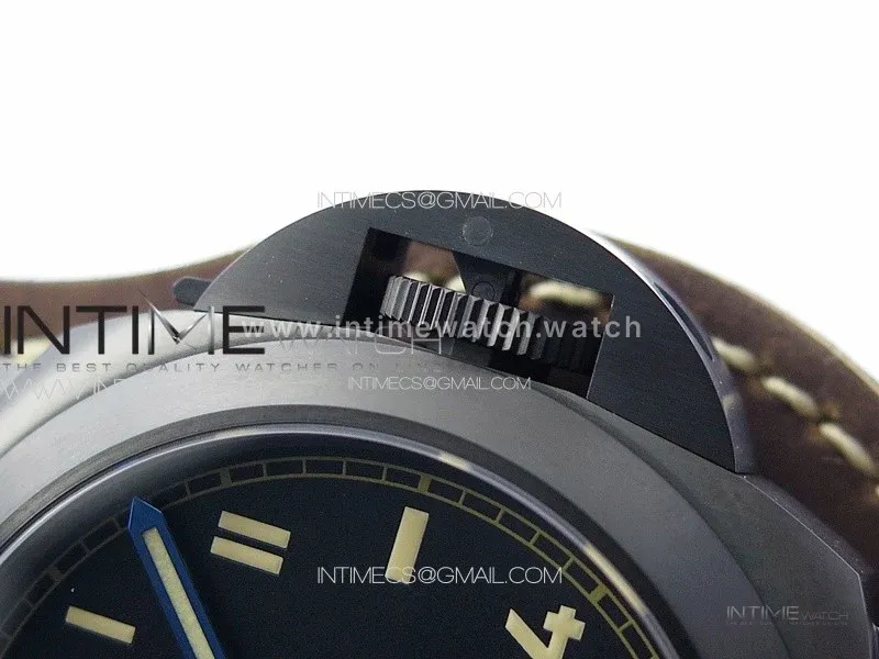 PAM779 DLC T HWF 1:1 Best Edition on Black ASSO Leather Strap A6497