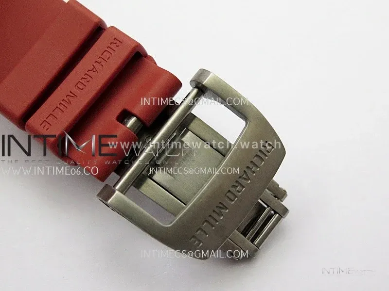 RM055 Black Ceramic Red Inner Bezel DF Best Edition On Red Rubber Strap RMUL2 Super Clone (Free Sprung)
