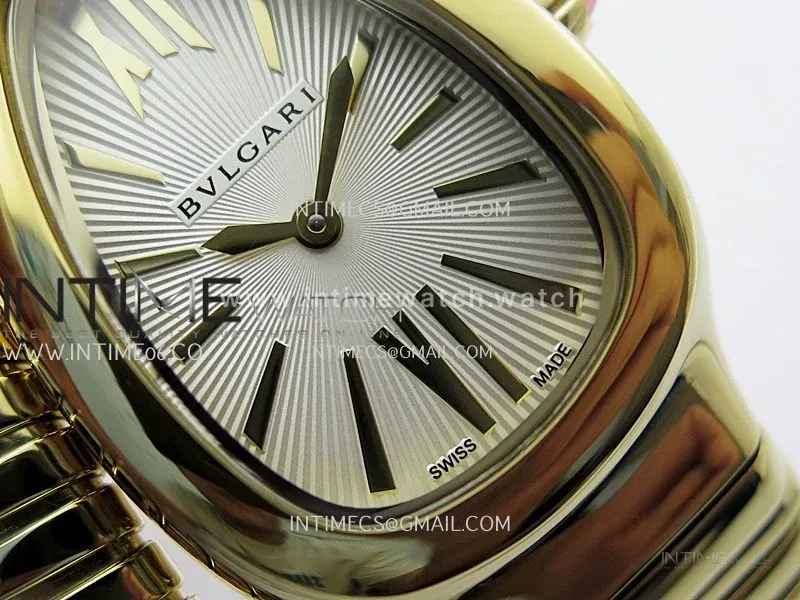 Serpenti 35mm YG BVF 1:1 Best Edition Silver Dial on YG Bracelet Ronda Quartz