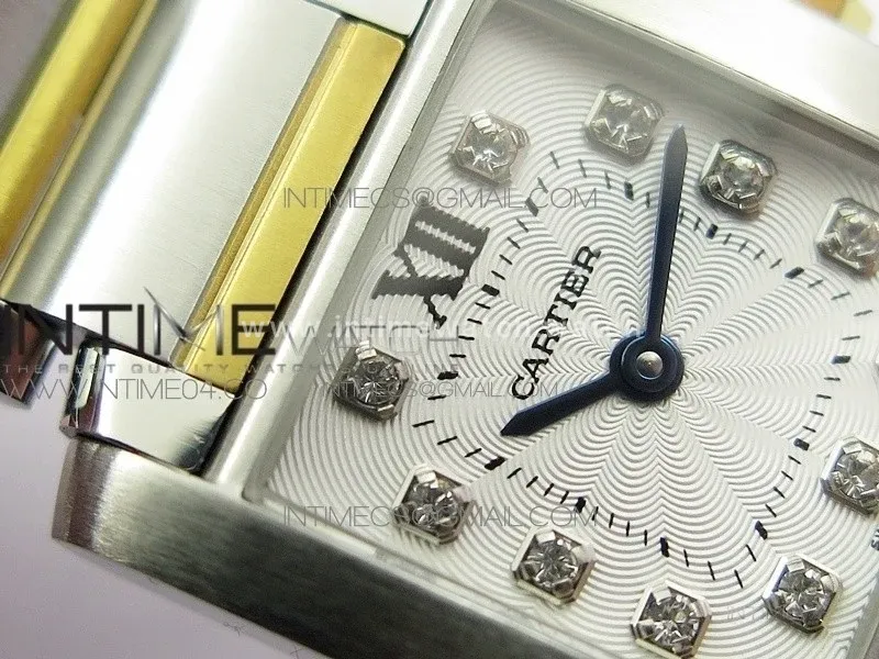 Tank Francaise Ladies 25mm SS/YG 8848F 1:1 Best Edition White Diamond Dial on SS/YG Bracelet Ronda Quartz