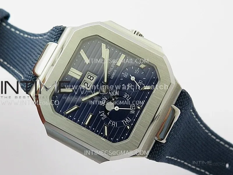 Cubitus 5822 SS HLF Best Edition Blue Dial On Blue Nylon Strap Super Clone Asian 240