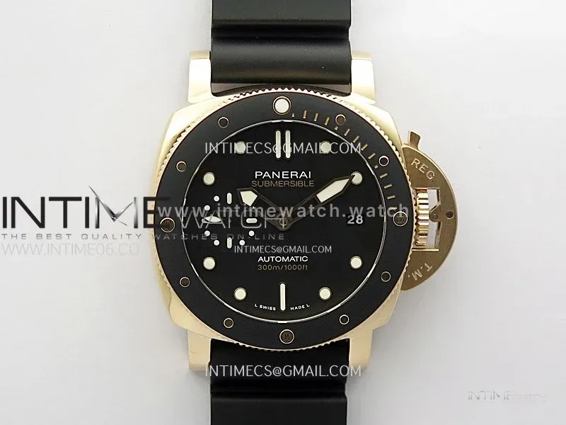 PAM2164 Luminor Submersible 42mm RG VSF 1:1 Best Edition on Black Rubber Strap Asian P900
